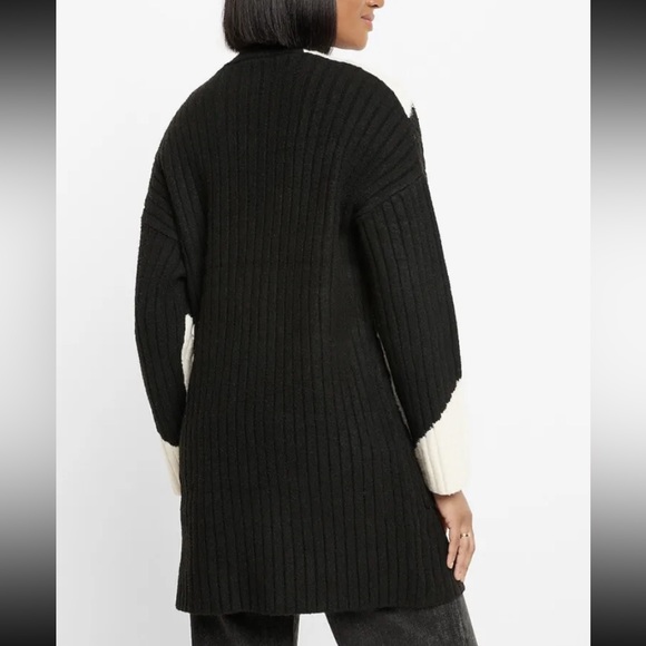 NWT $118 Express Open Front Color-Block Sweater Cardigan Size XS - Picture 2 of 4
